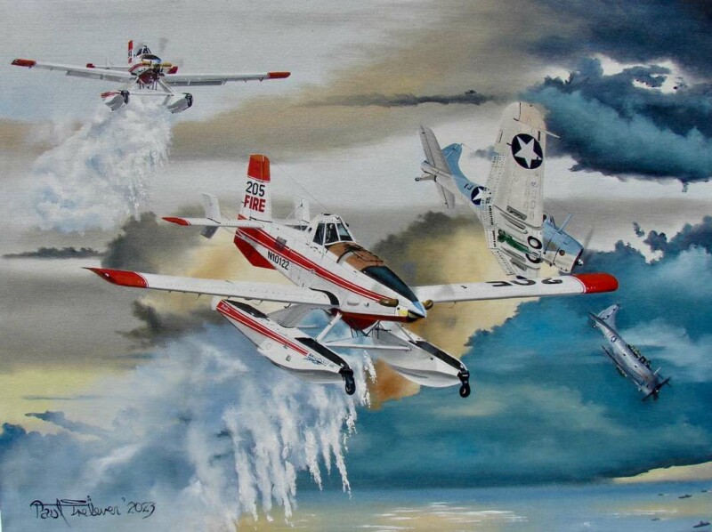 Air Tractor Fire Boss Fine Art by Paul Treleven